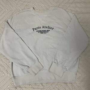 White crew neck sweater